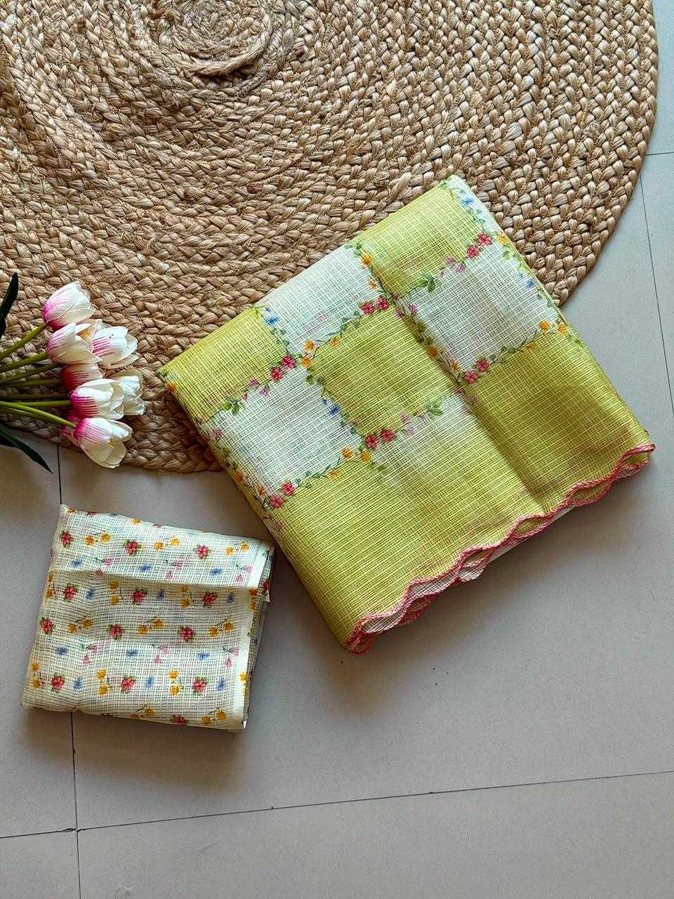 Kota Chex Floral Saree