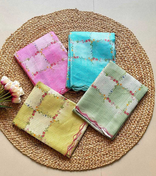 Kota Chex Floral Saree