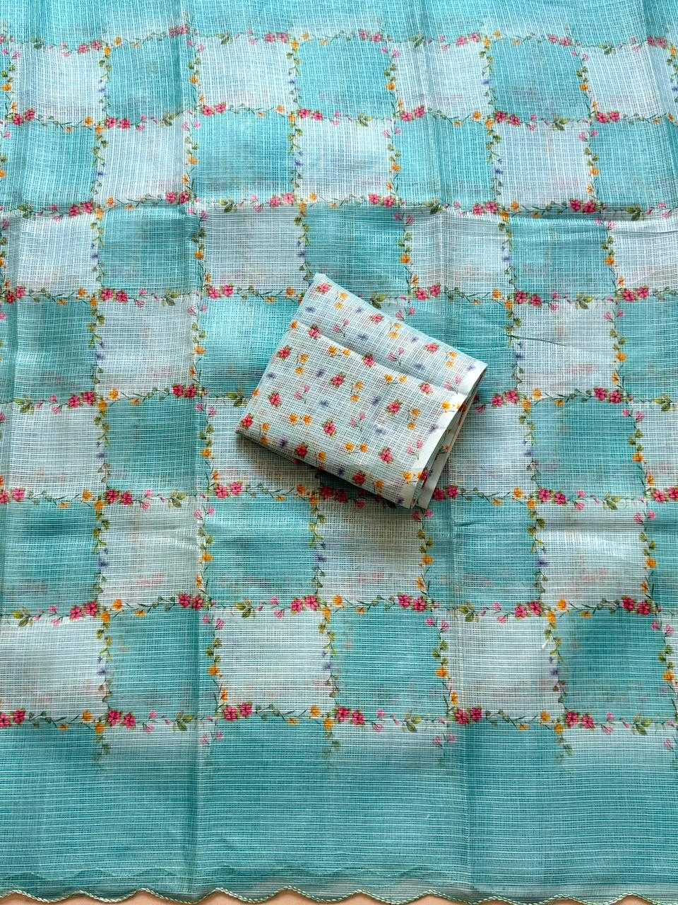 Kota Chex Floral Saree