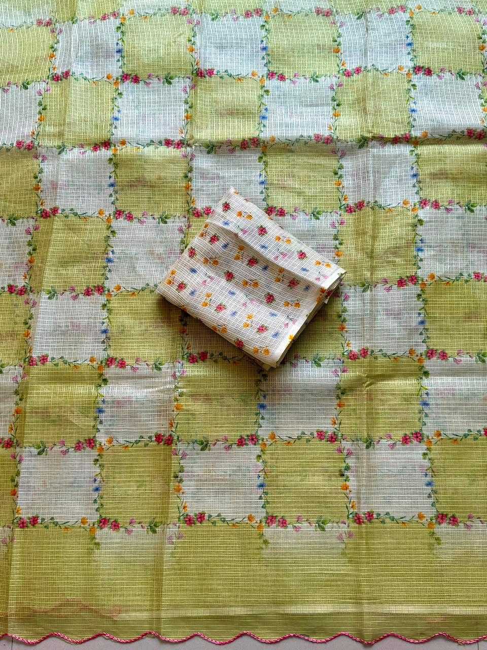 Kota Chex Floral Saree