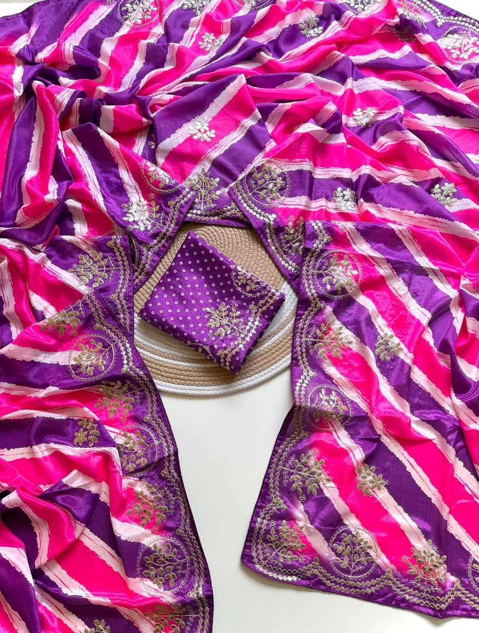 Laheriya Chinon Designer Saree