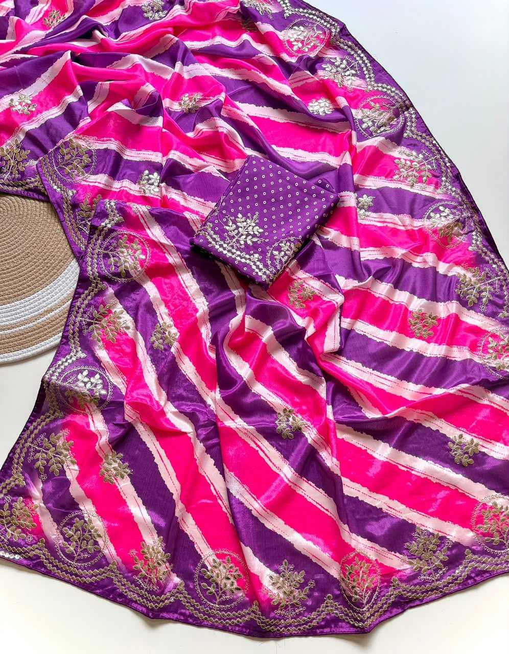 Laheriya Chinon Designer Saree