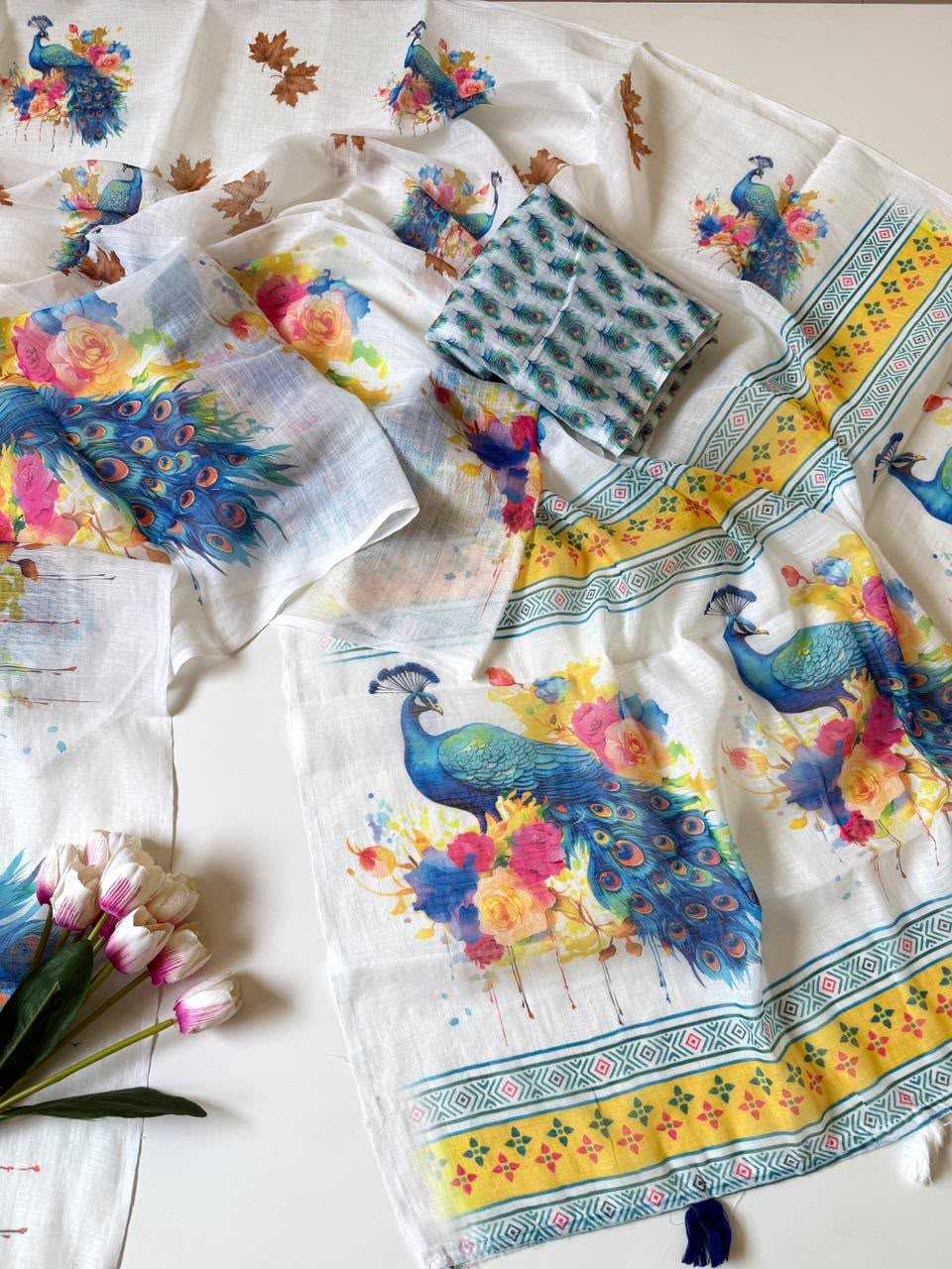 Linen Designer Saree