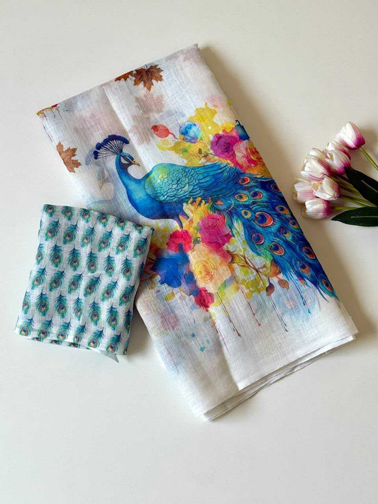 Linen Designer Saree