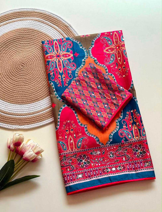 Tussar Silk Printed Saree