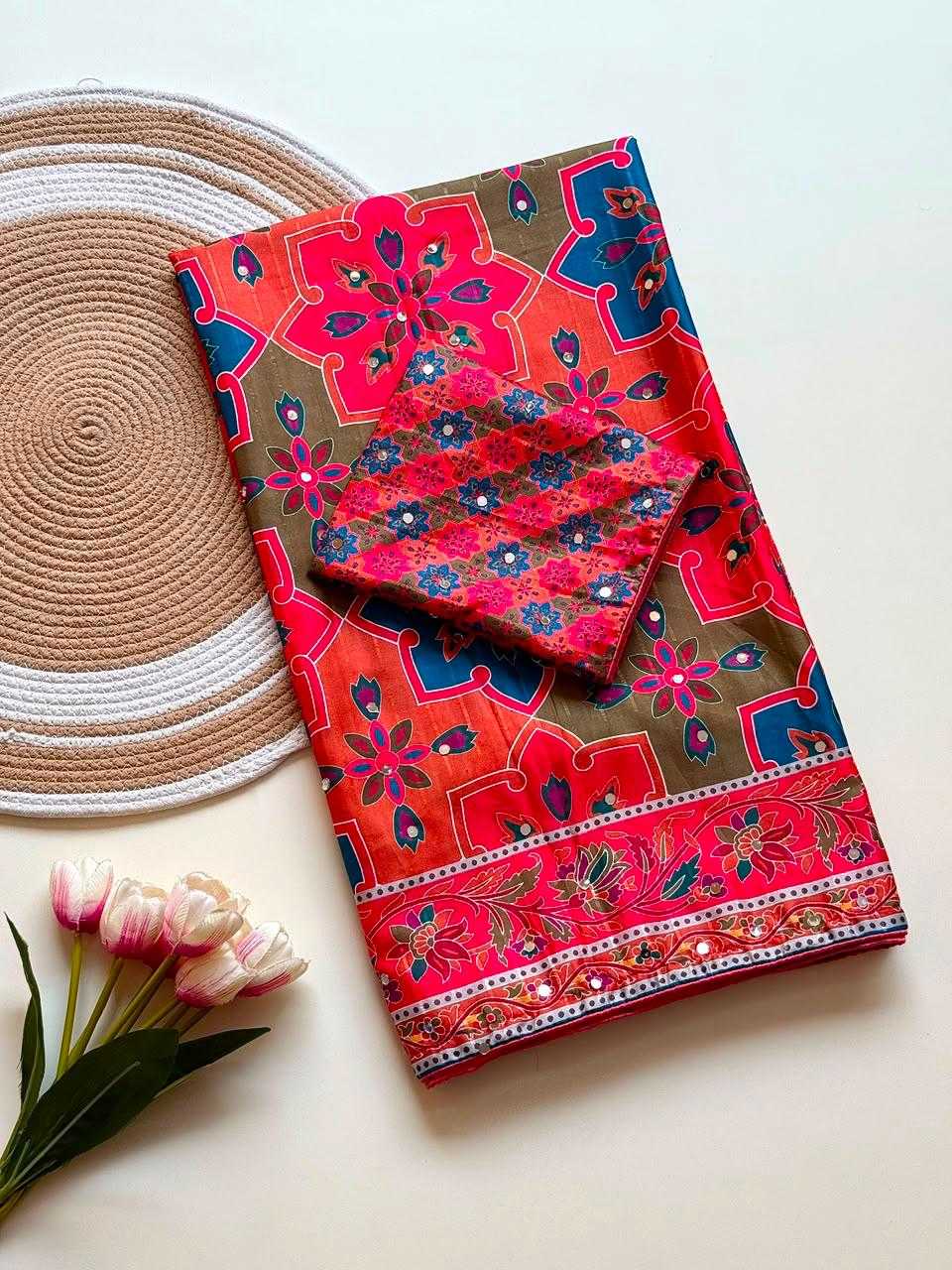 Tussar Silk Printed Saree