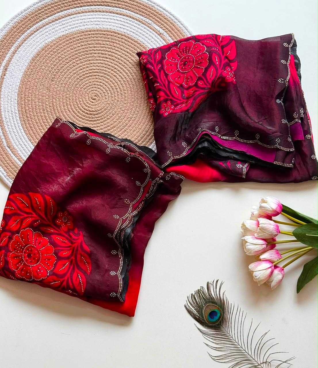 Satin Printed Saree