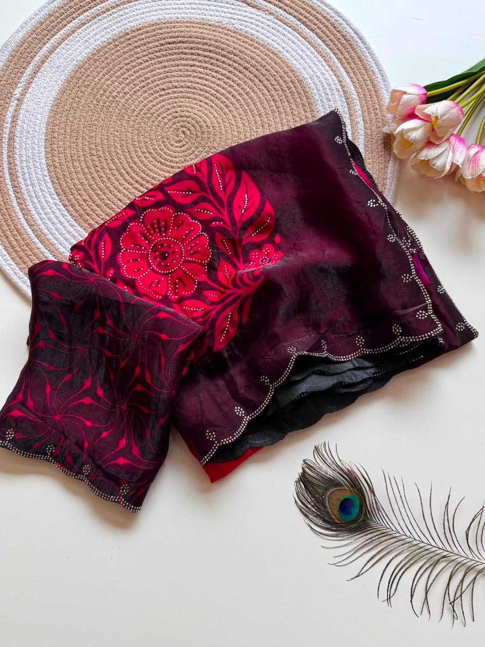 Satin Printed Saree