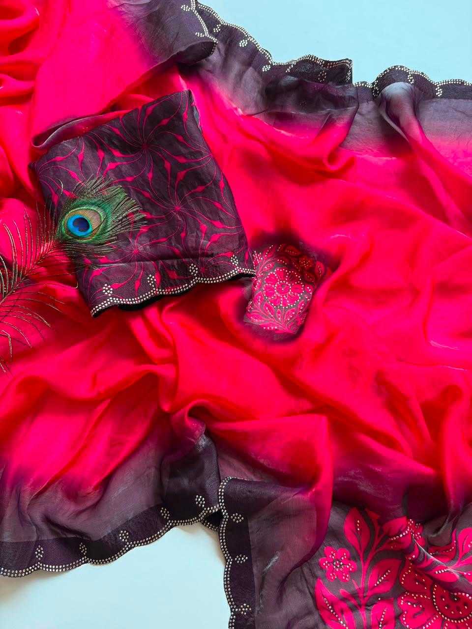 Satin Printed Saree