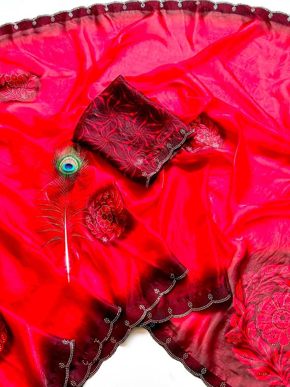Satin Printed Saree