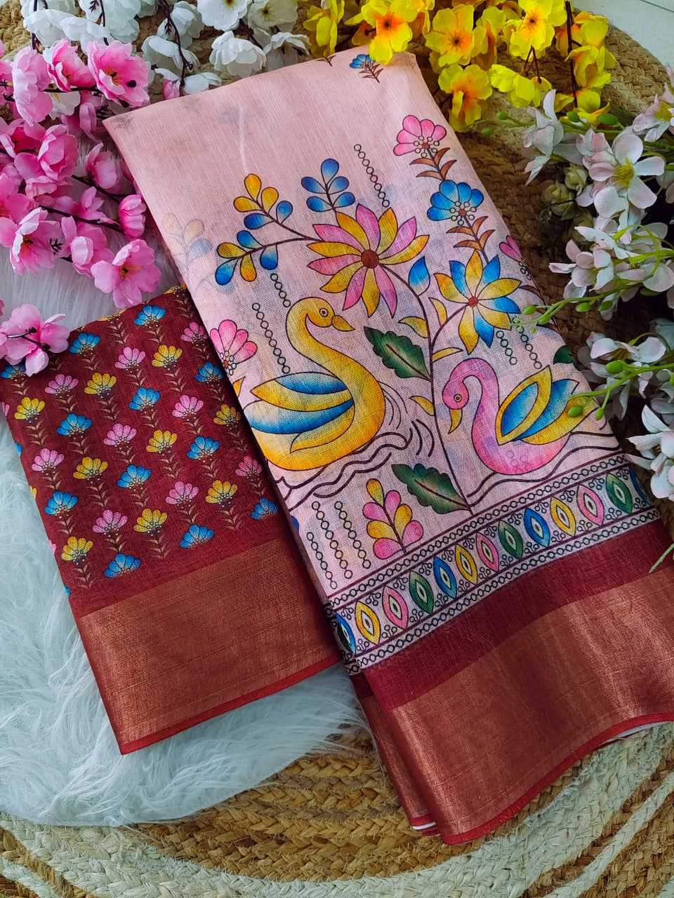 Linen Printed Saree