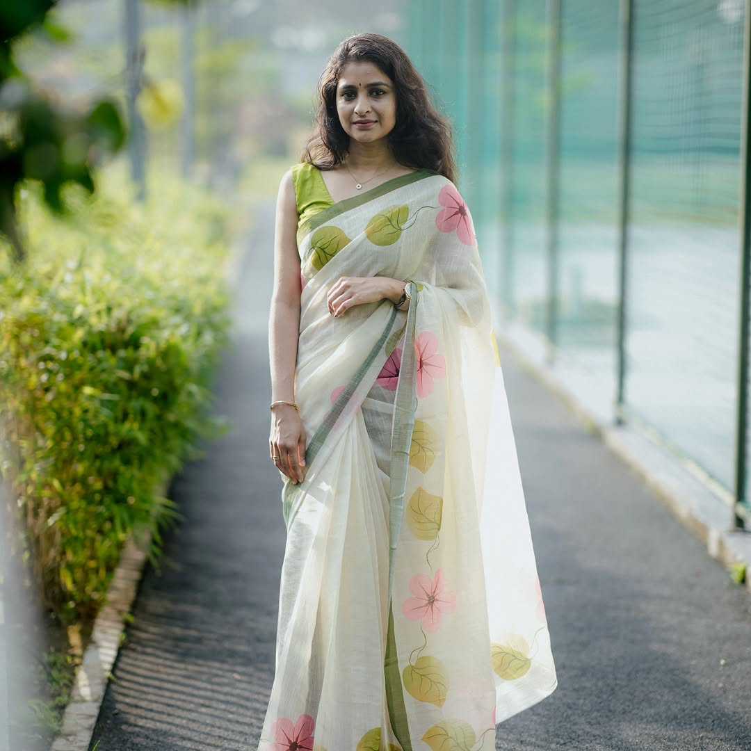 Linen Designer Saree