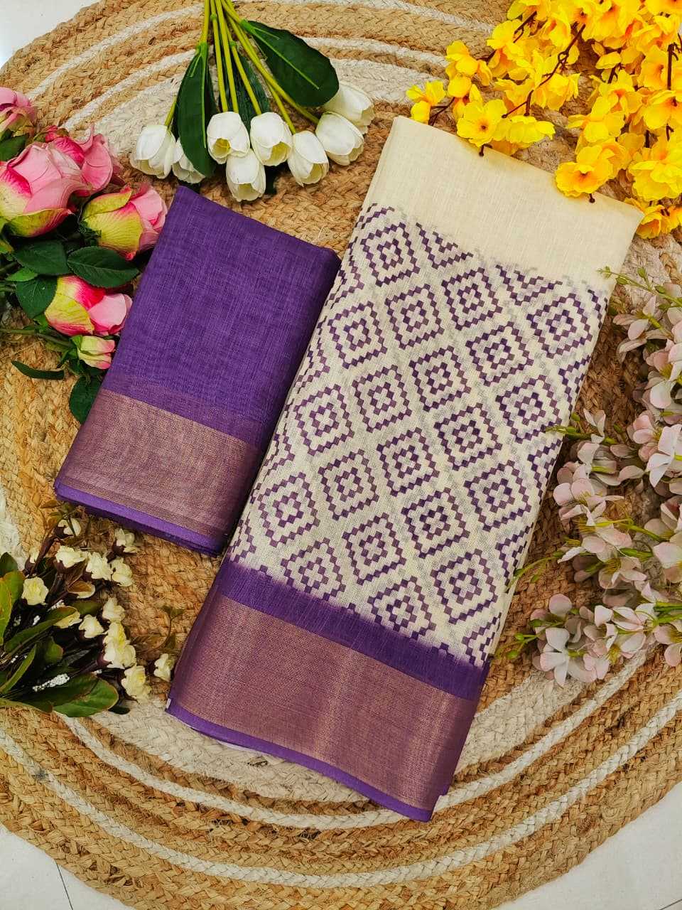 Linen Designer Saree