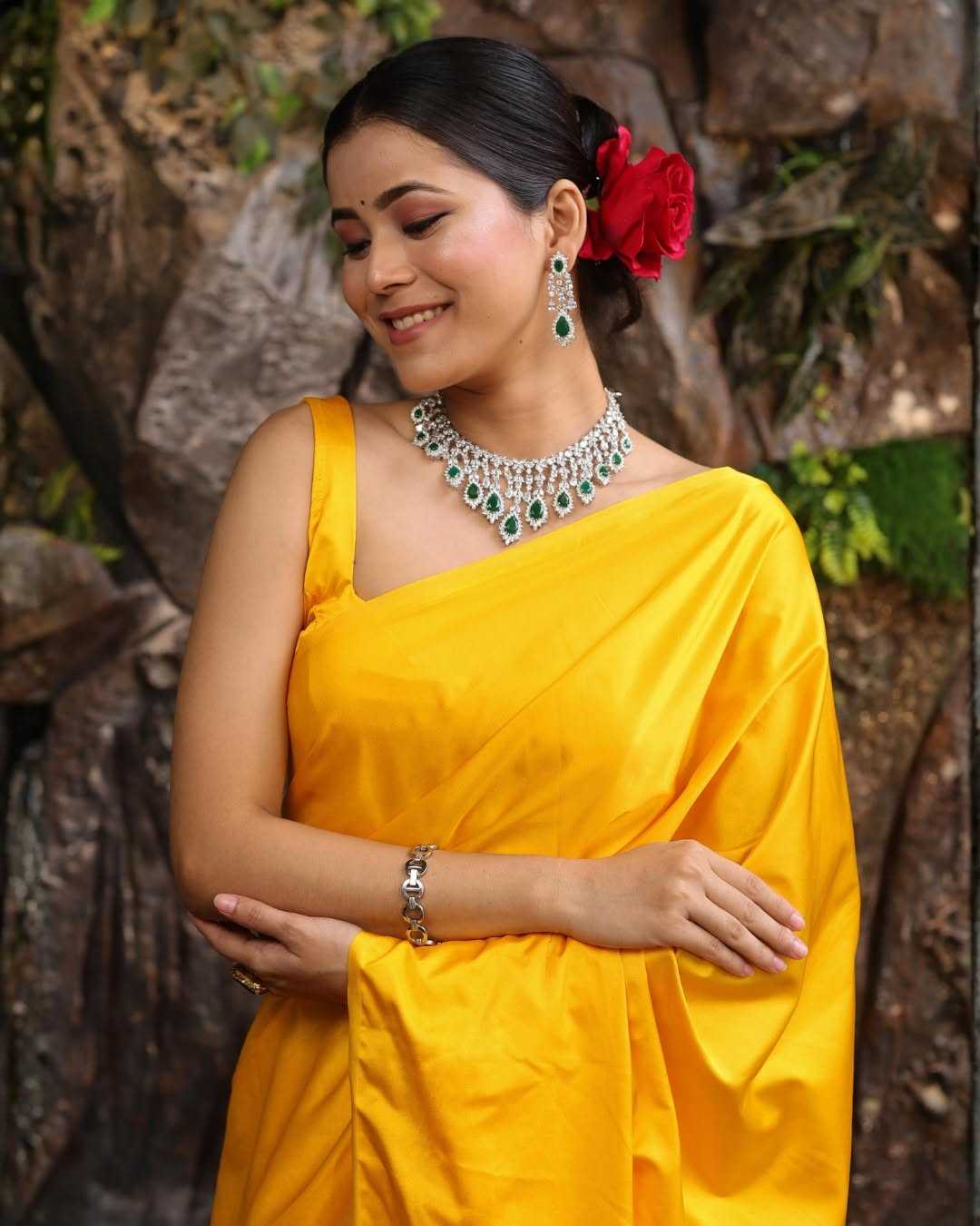 Satin Silk Crepe Saree