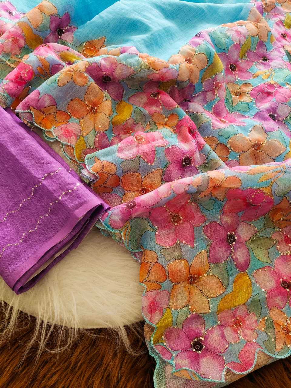 Linen Designer Saree