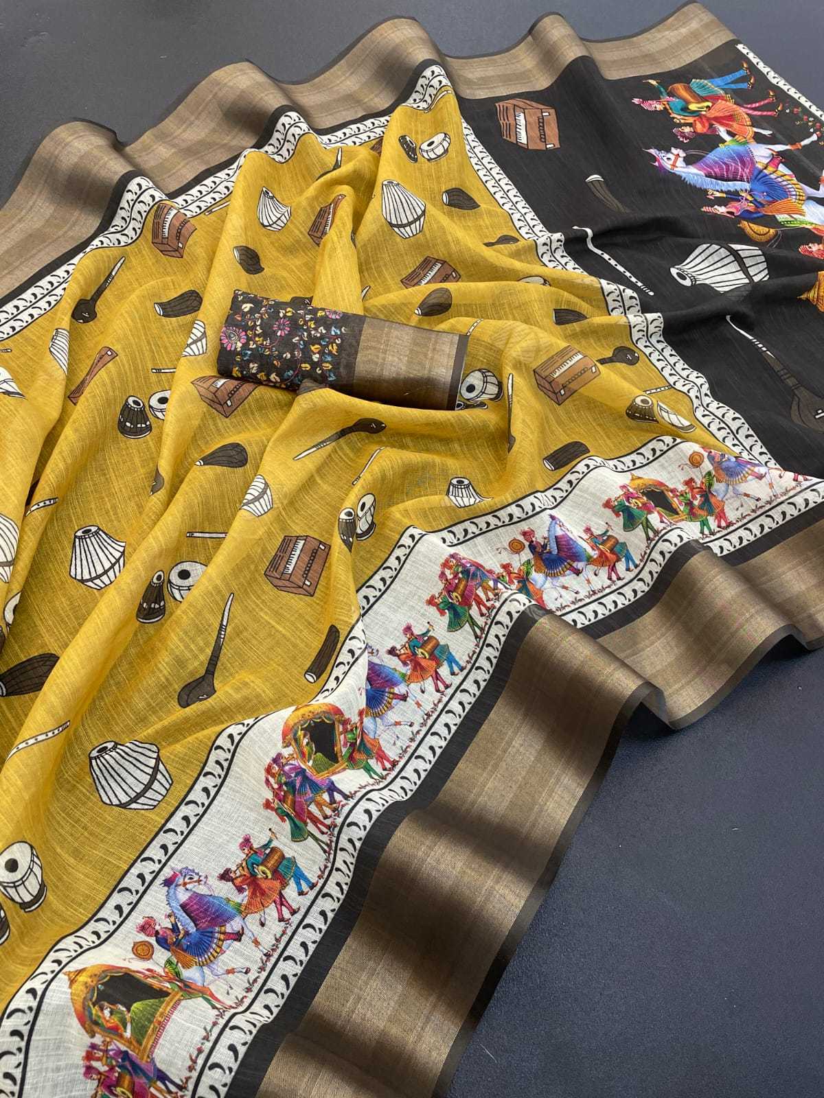 Linen Printed Saree