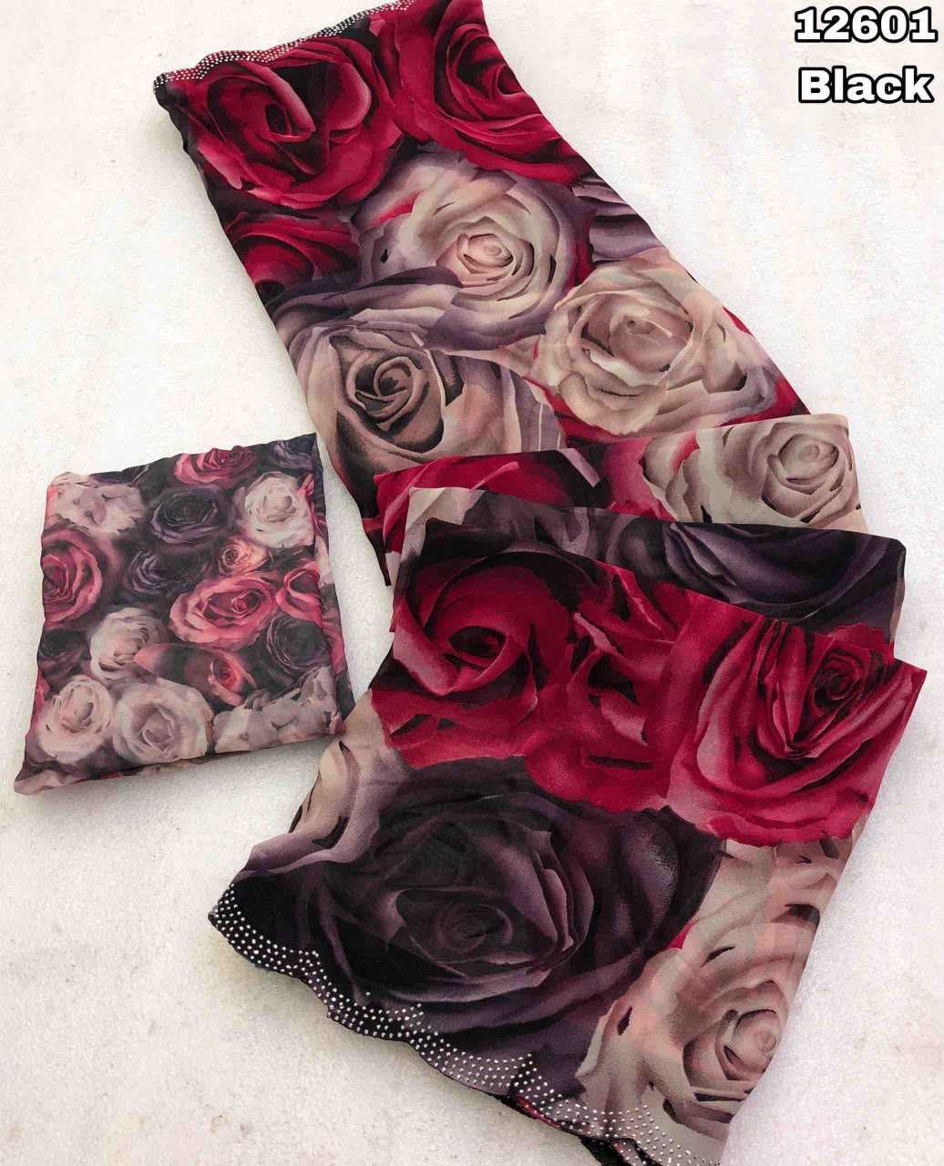 Chiffon Printed Saree 12601