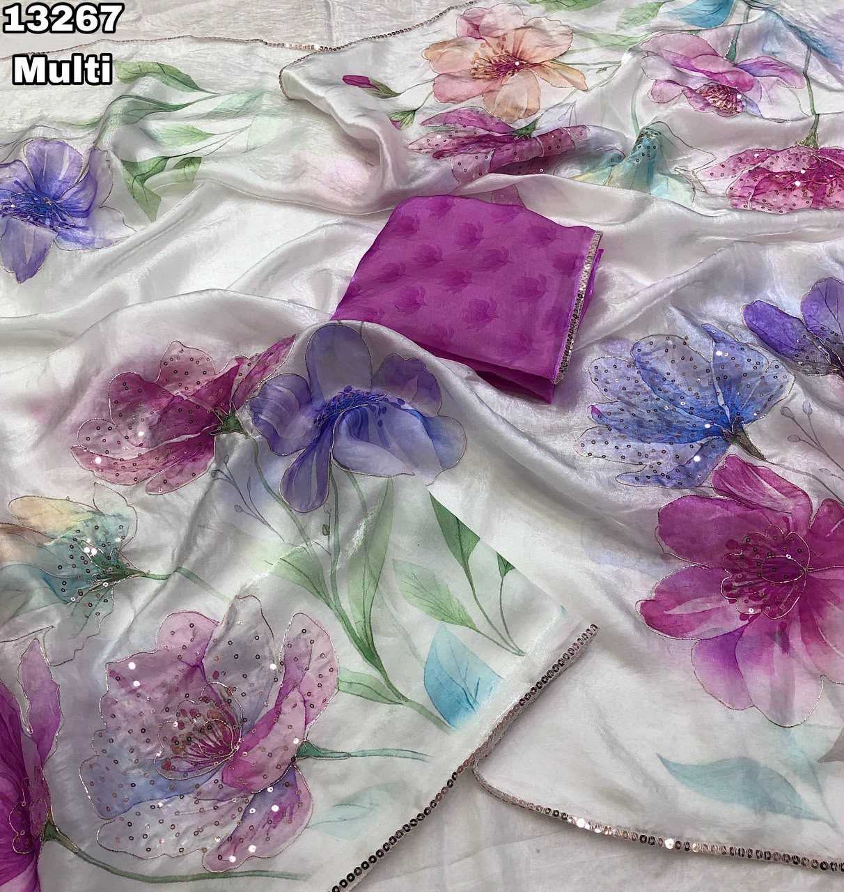 Space Silk Printed Saree
