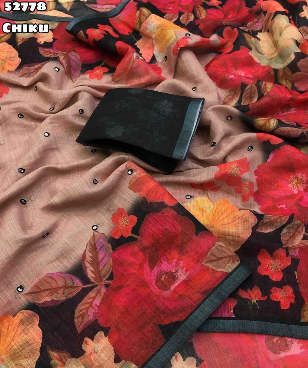 Linen Printed Saree