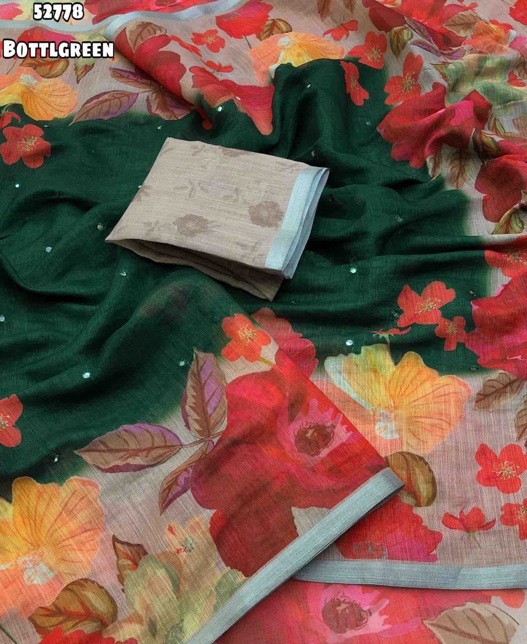 Linen Printed Saree