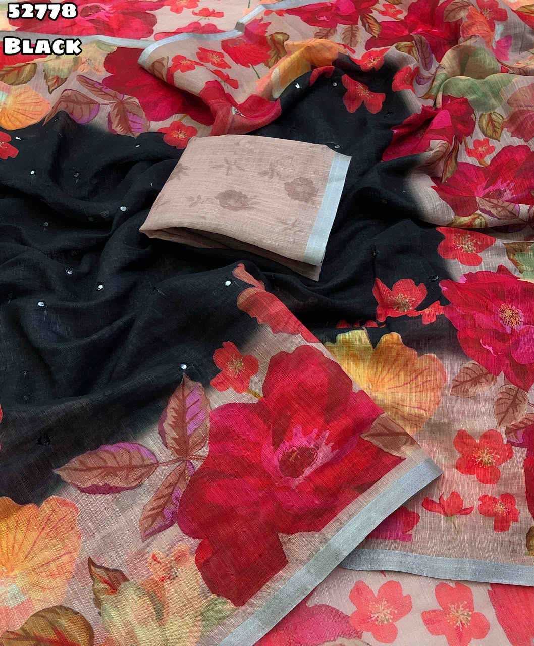 Linen Printed Saree