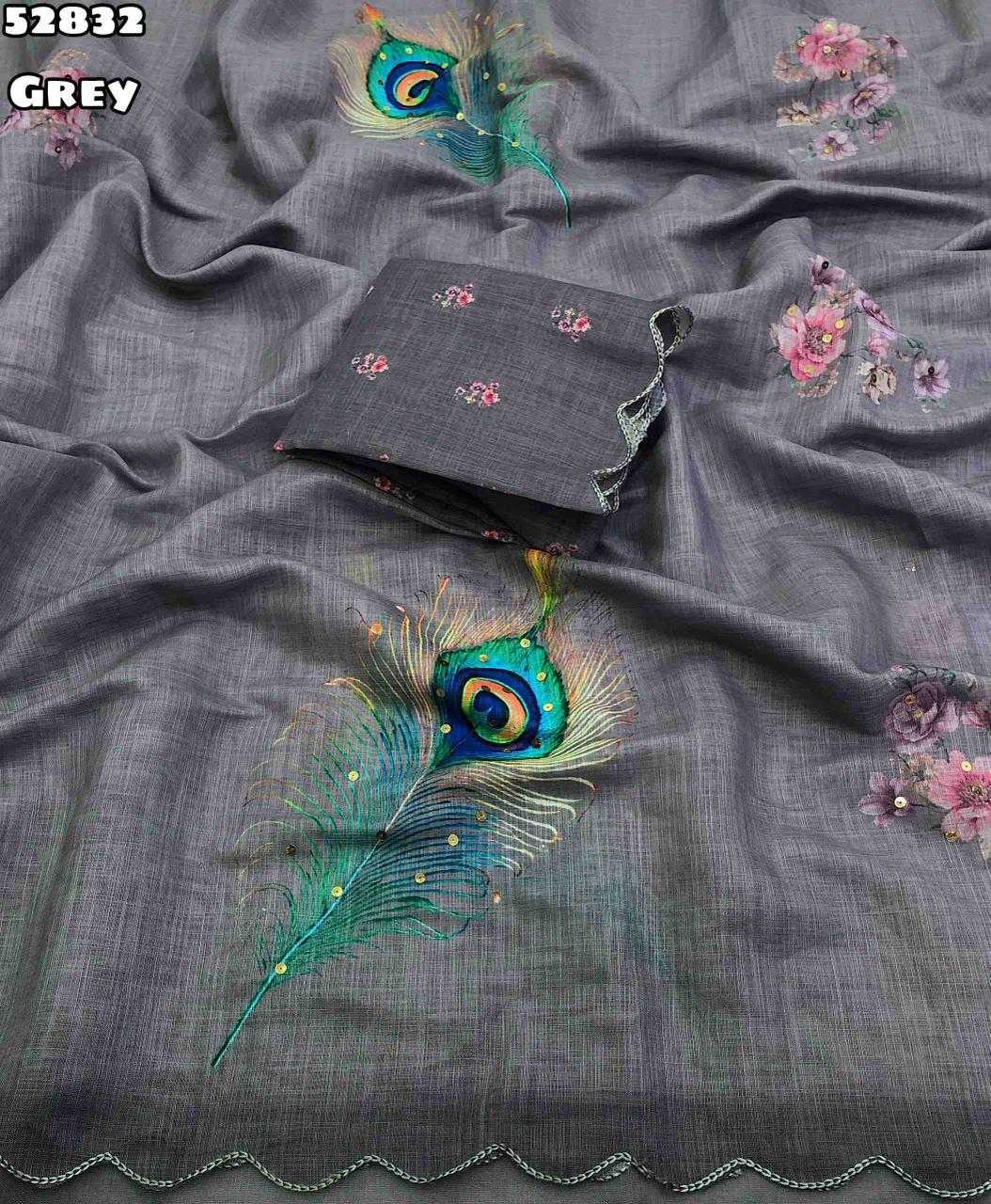 Linen Printed Saree