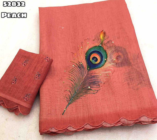 Linen Printed Saree