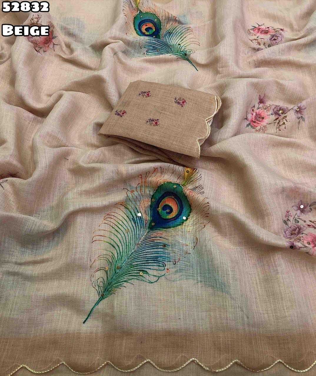 Linen Printed Saree