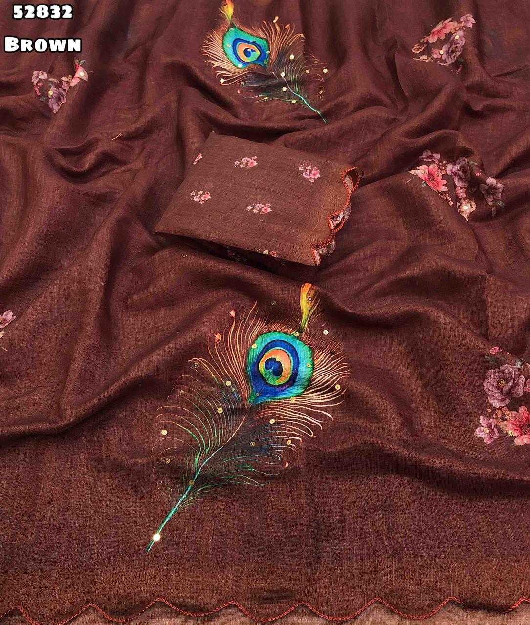 Linen Printed Saree