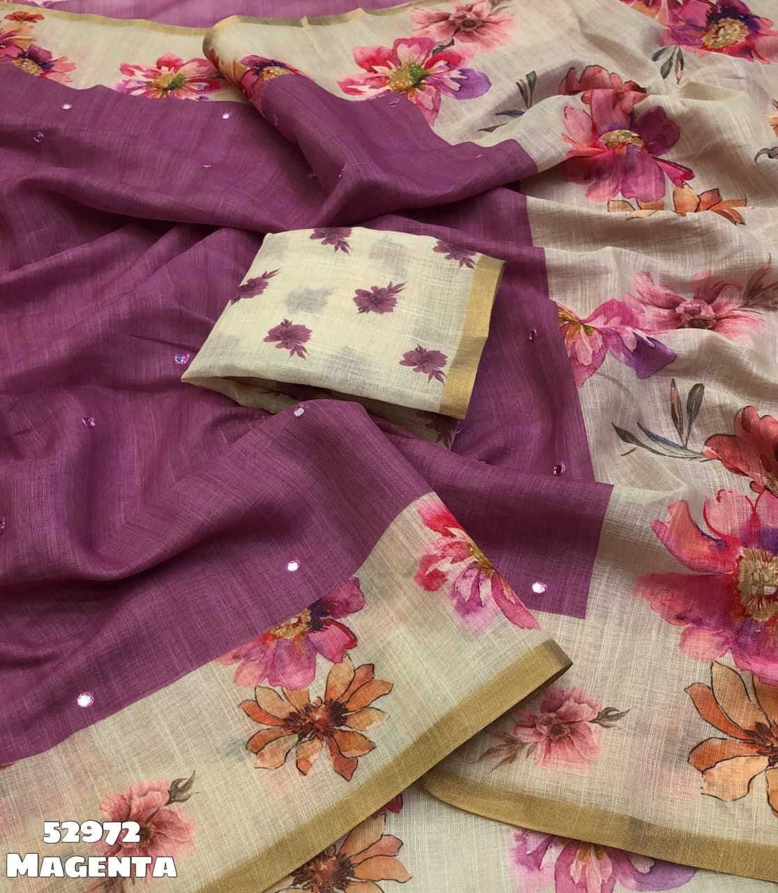 Linen Printed Saree