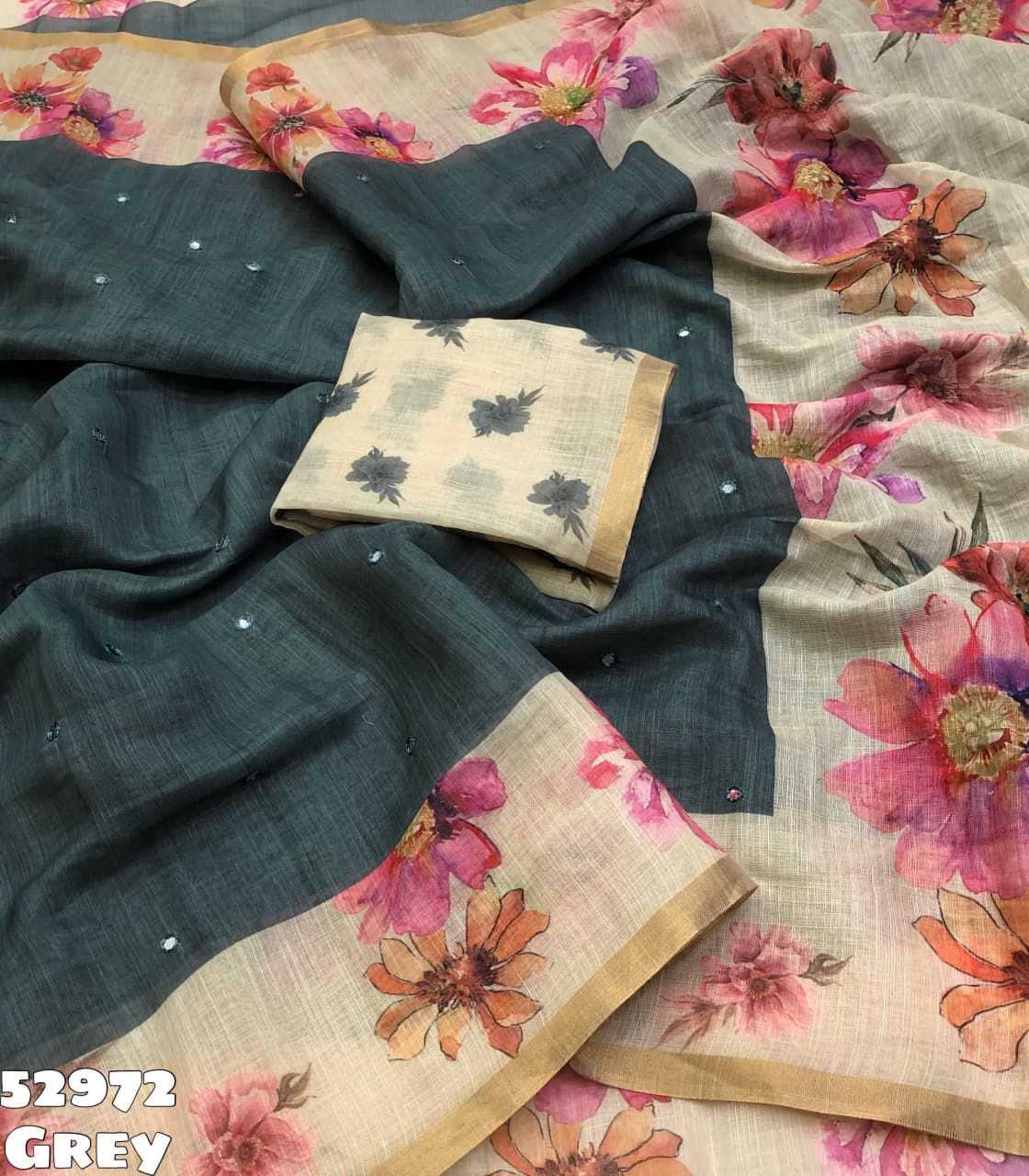 Linen Printed Saree