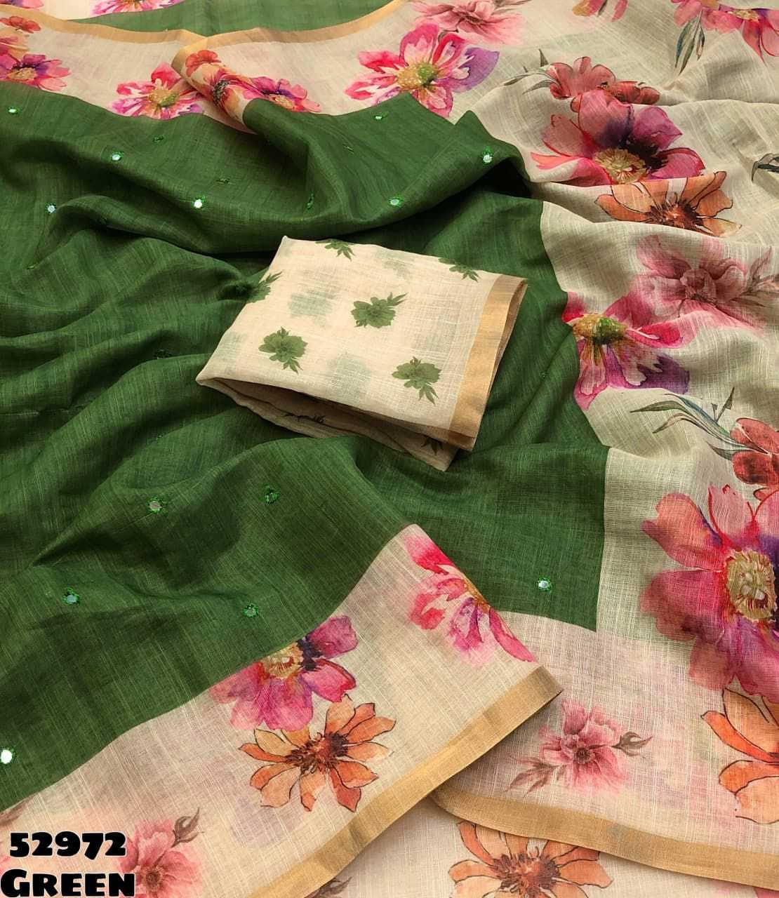 Linen Printed Saree