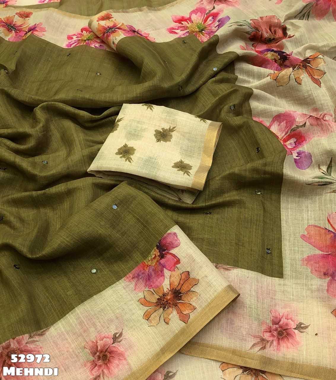 Linen Printed Saree