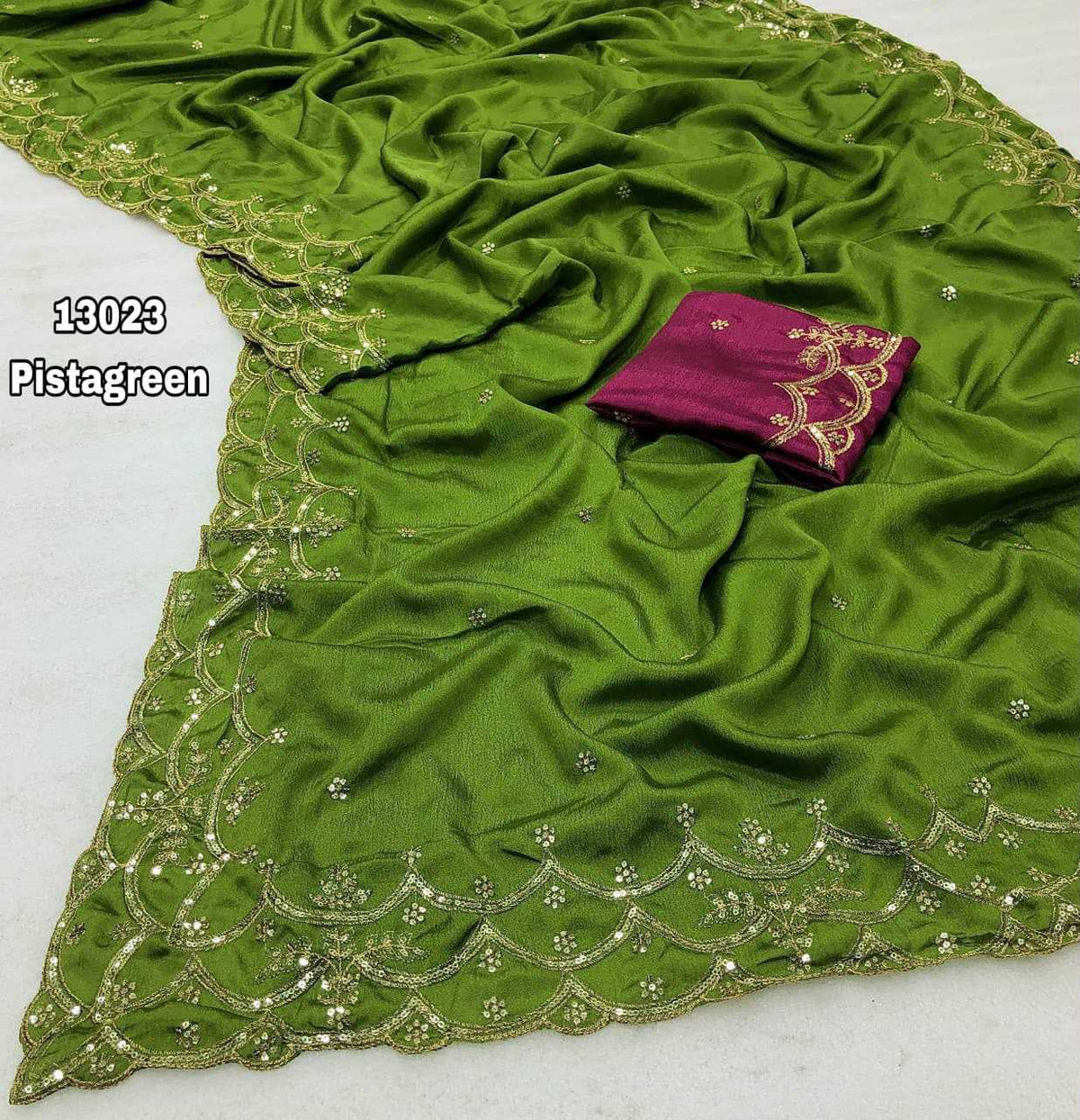 Aatish Chinon Sequence Saree