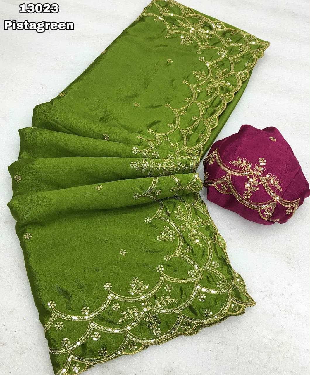 Aatish Chinon Sequence Saree