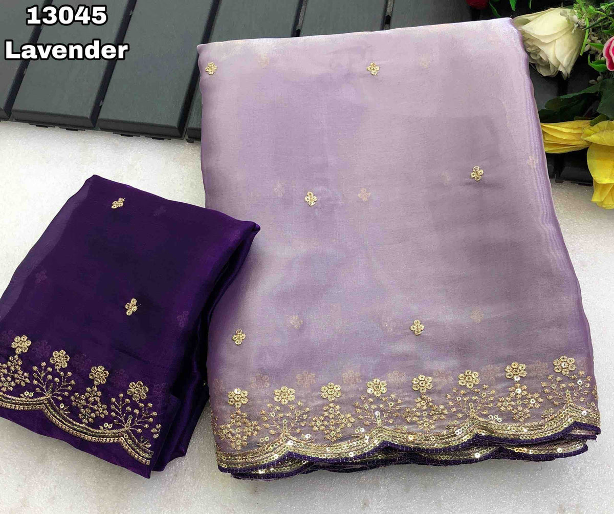 Card Satin Sequence Saree