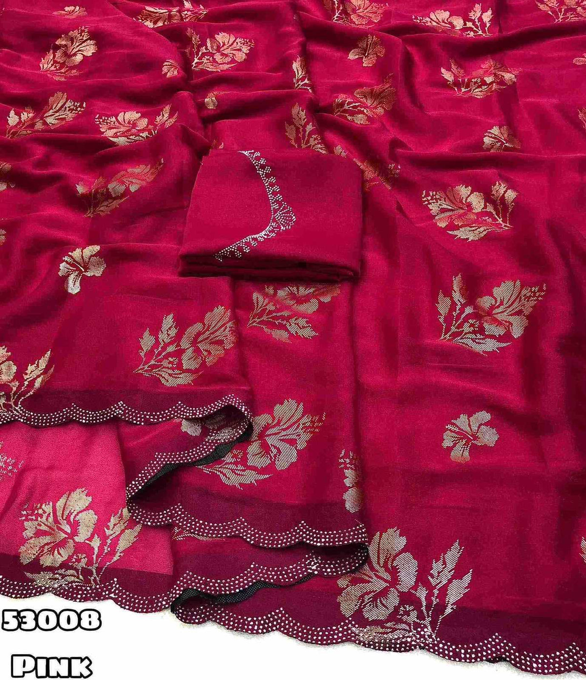 Foliza Georgette Printed Saree in Maroon