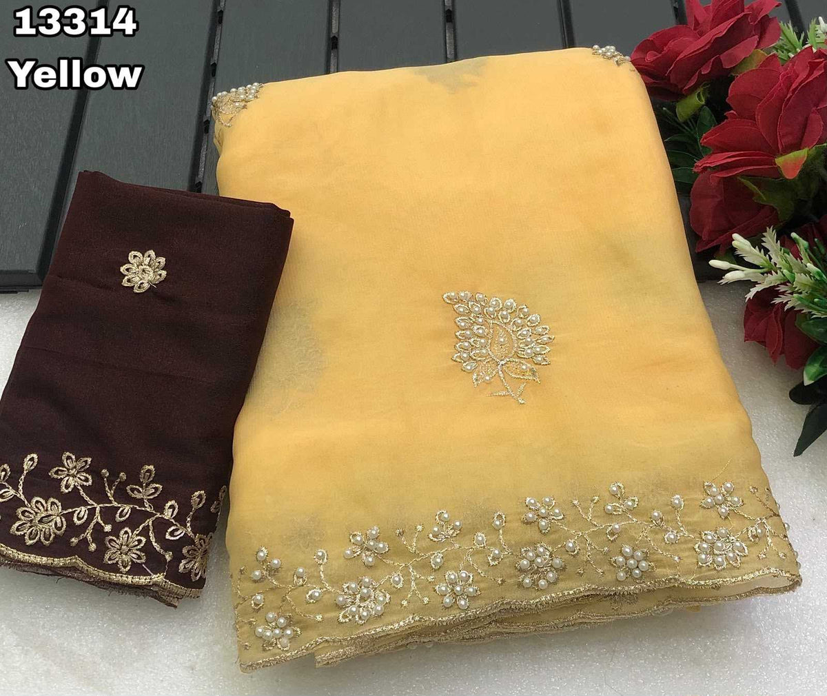 Pearl Georgette Saree