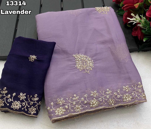 Pearl Georgette Saree