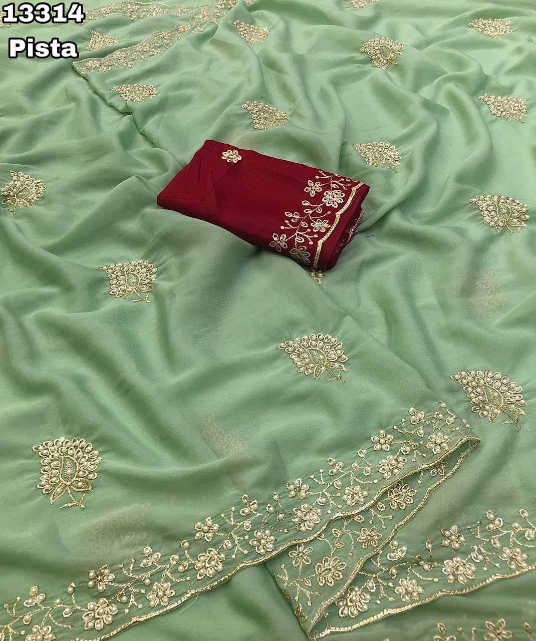 Pearl Georgette Saree