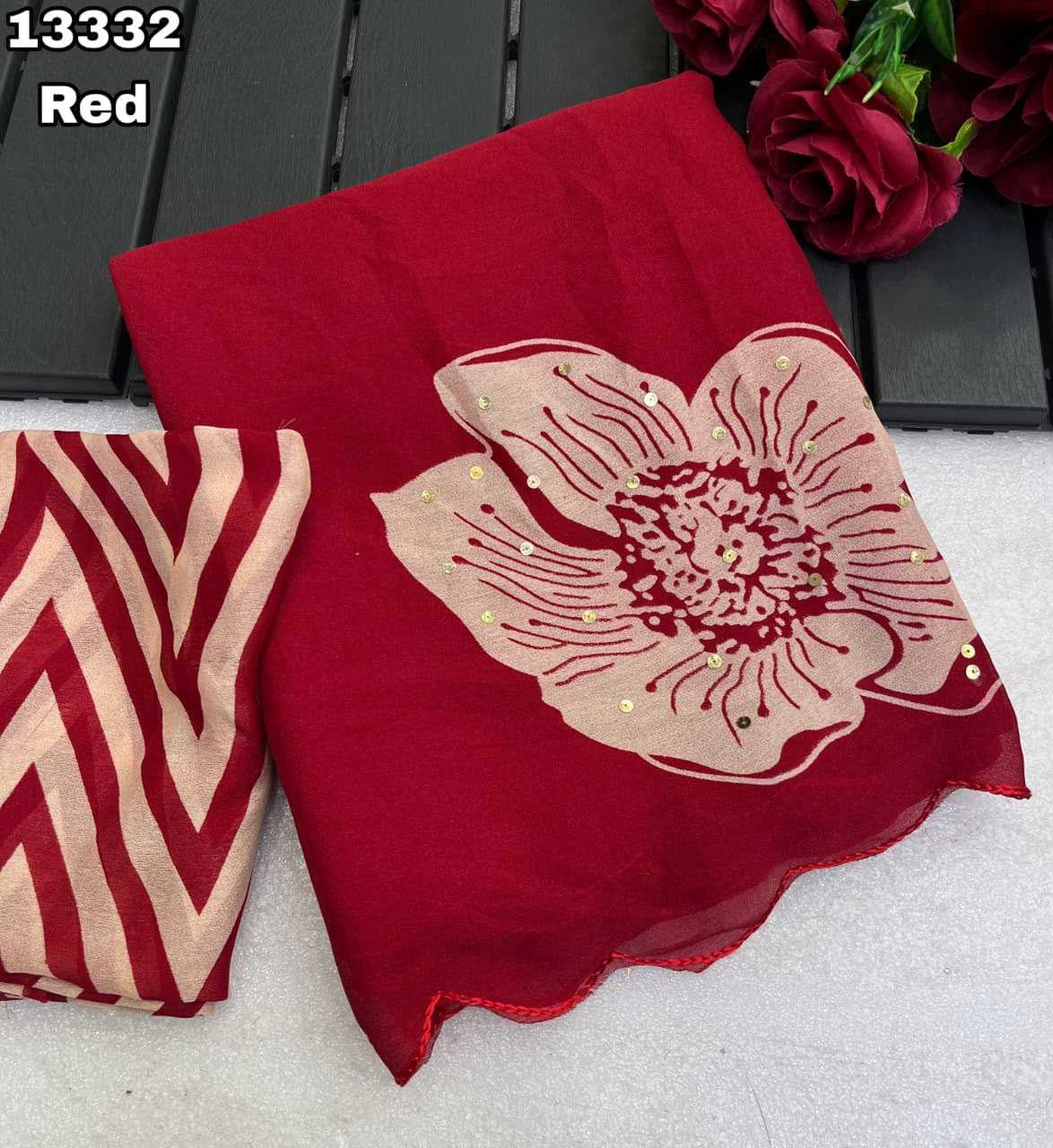 Redan Chiffon Sequence Saree