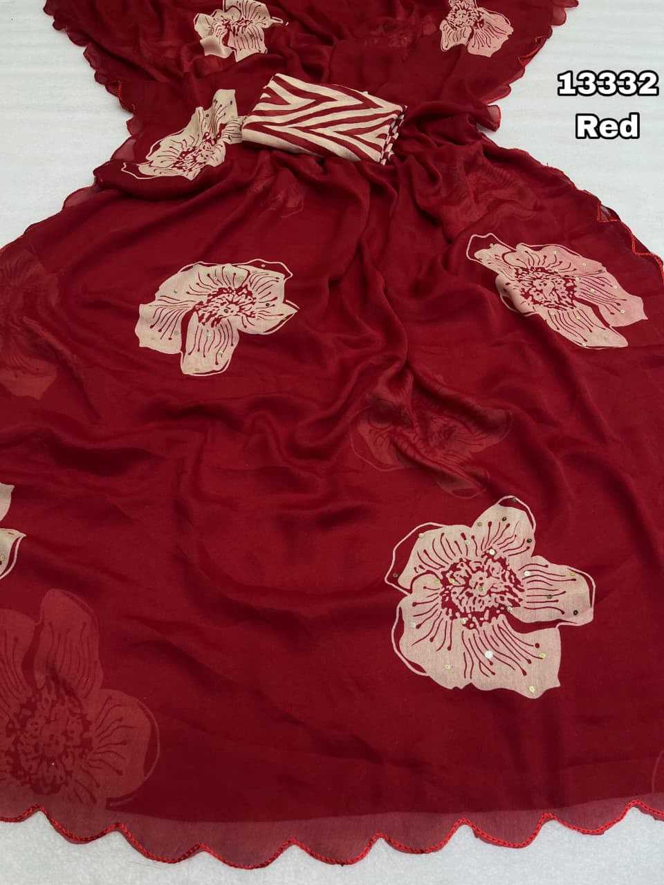 Redan Chiffon Sequence Saree