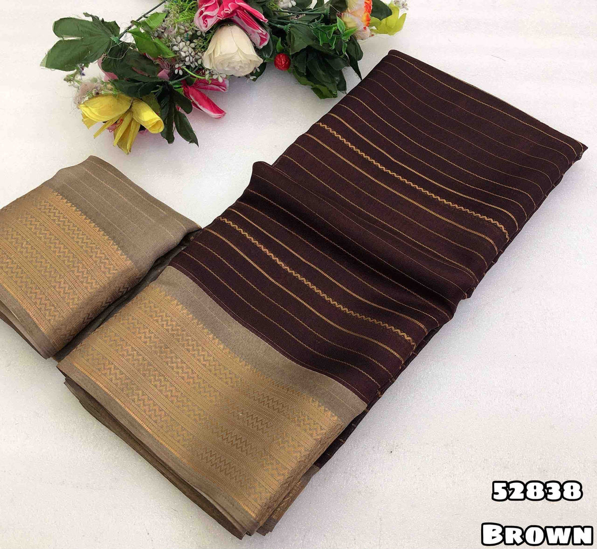 Dull Moss Designer Saree