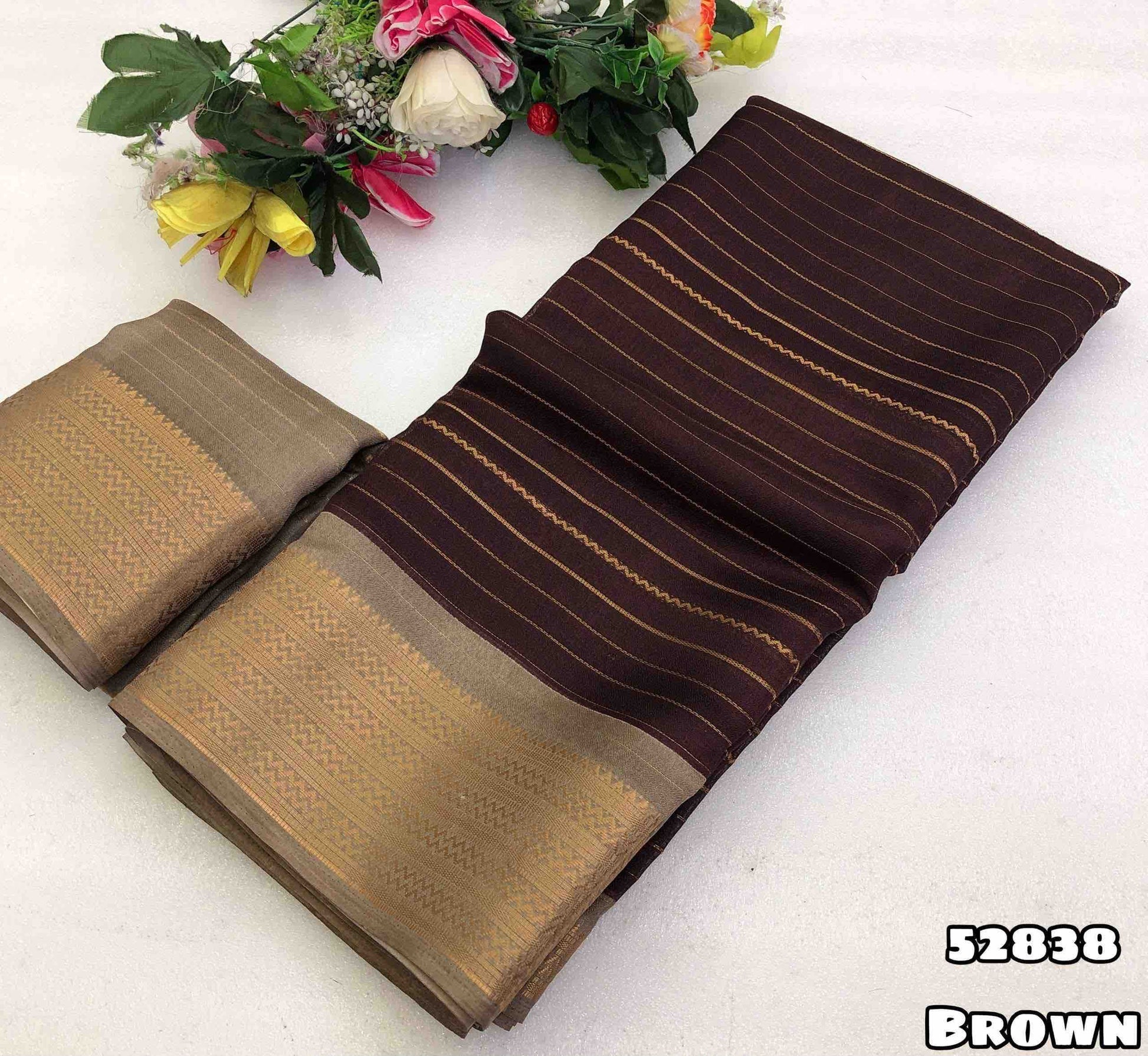 Dull Moss Designer Saree