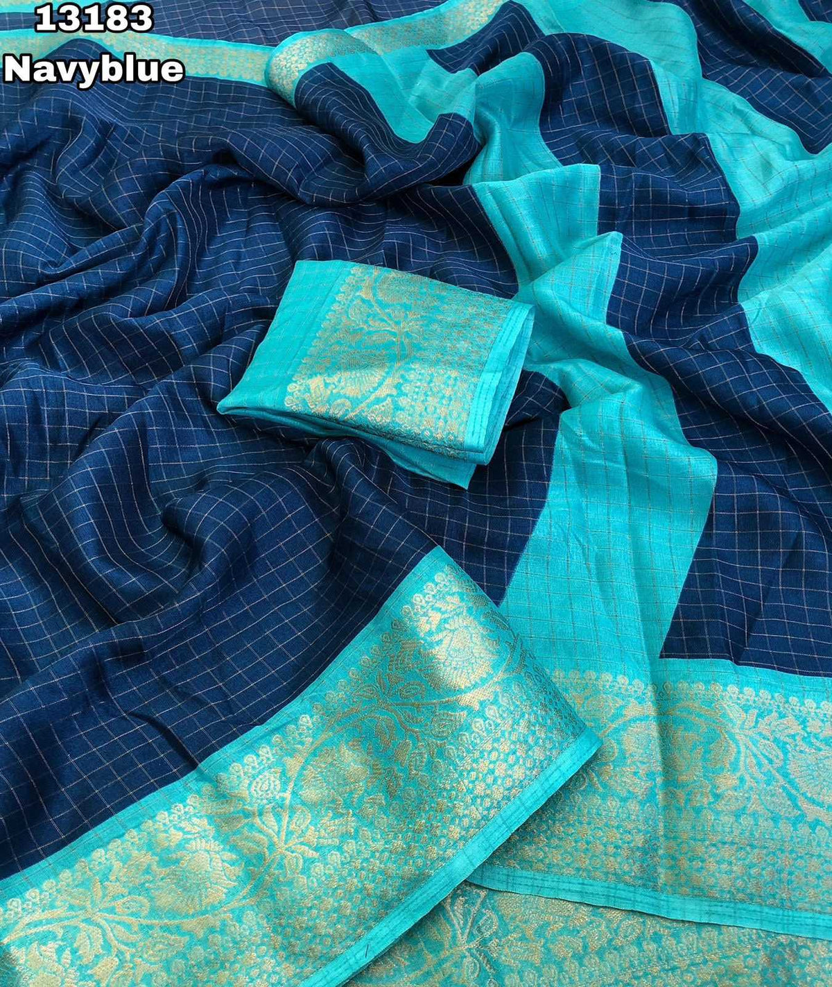Xinte Kota Chex Designer Saree
