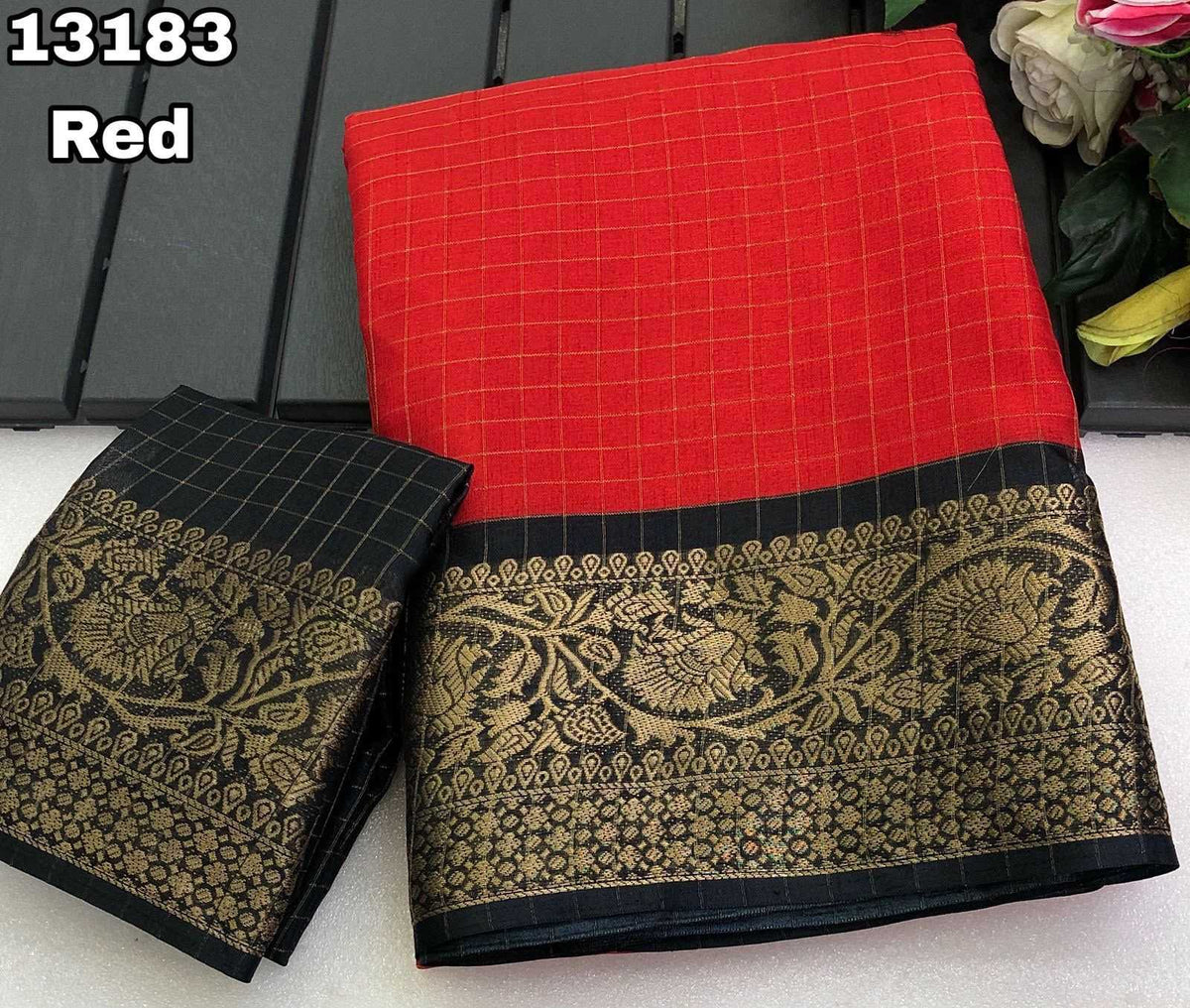 Xinte Kota Chex Designer Saree