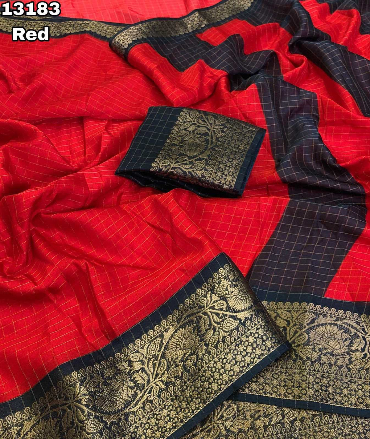 Xinte Kota Chex Designer Saree