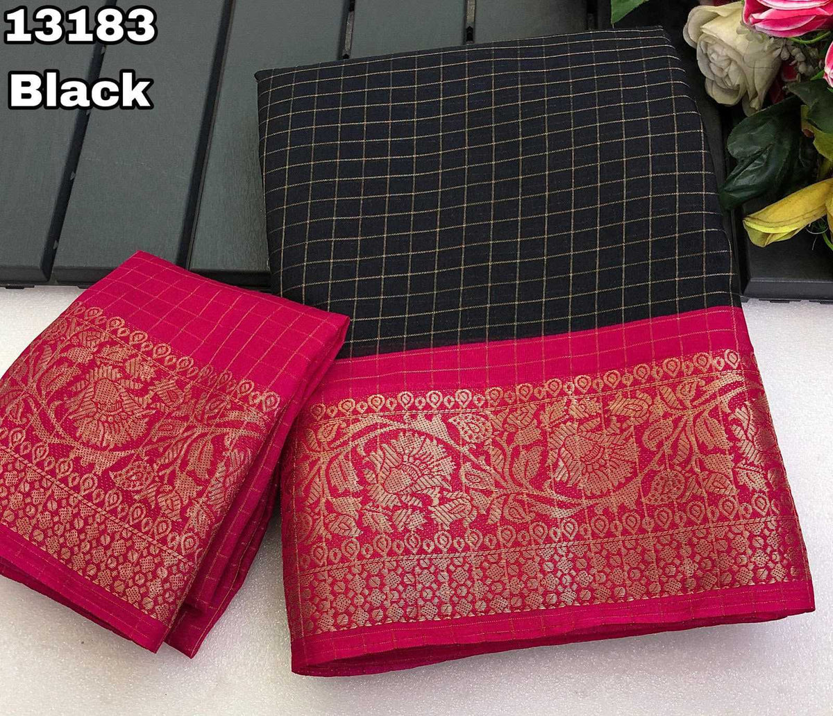 Xinte Kota Chex Designer Saree