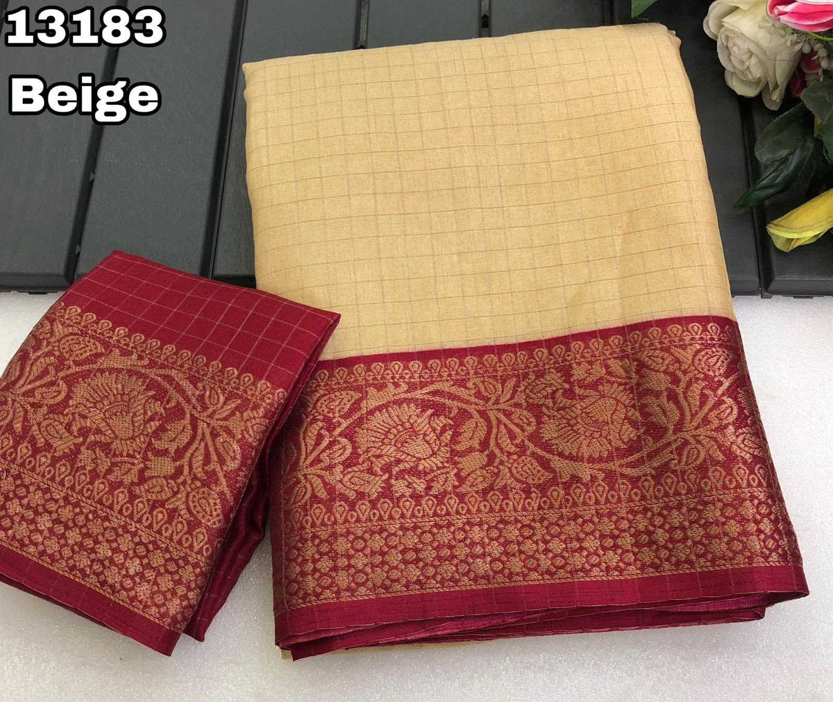 Xinte Kota Chex Designer Saree
