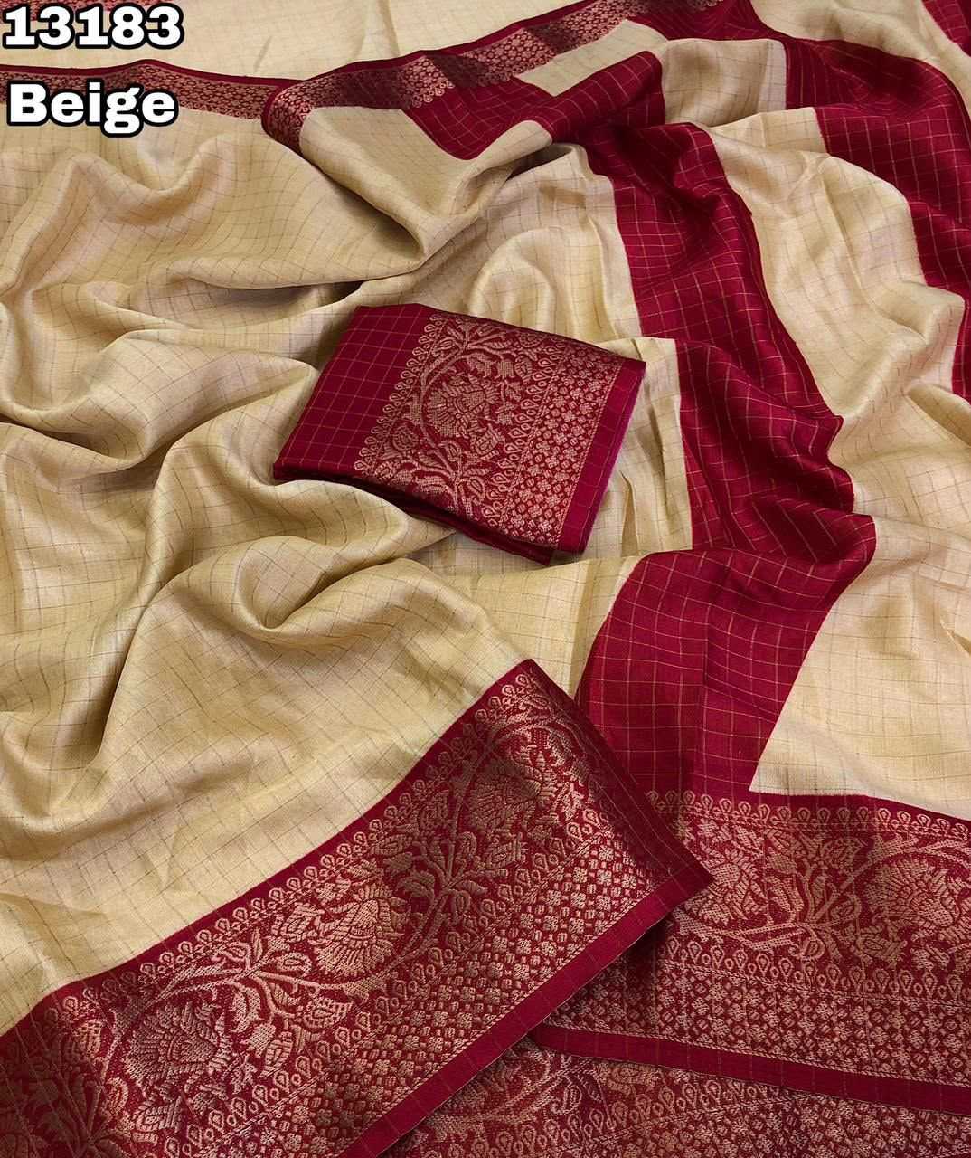 Xinte Kota Chex Designer Saree